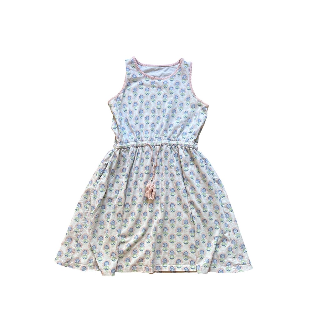 Serendipity Floral Dress Kids Pink Blue Boho Block Print SIZE 6‎